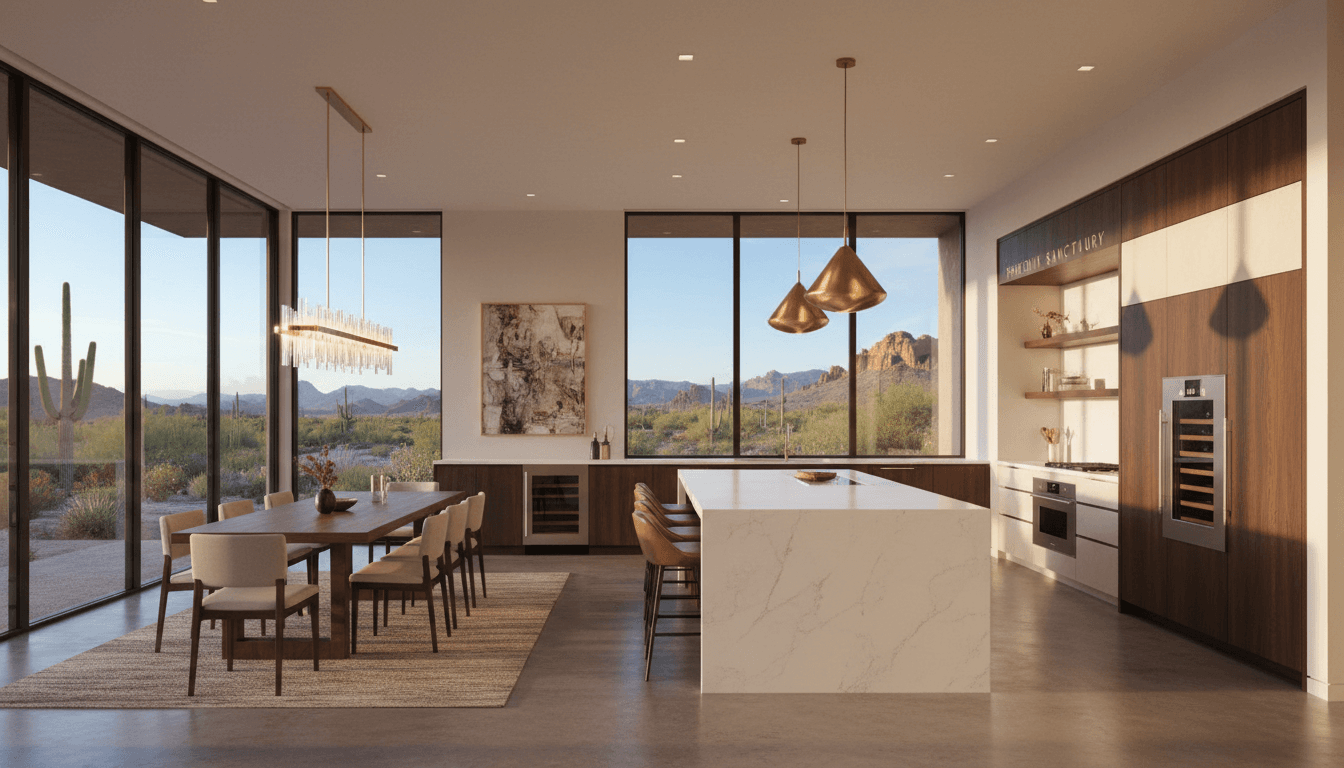 Stunning luxury Phoenix home interior with bright natural light and immaculate design